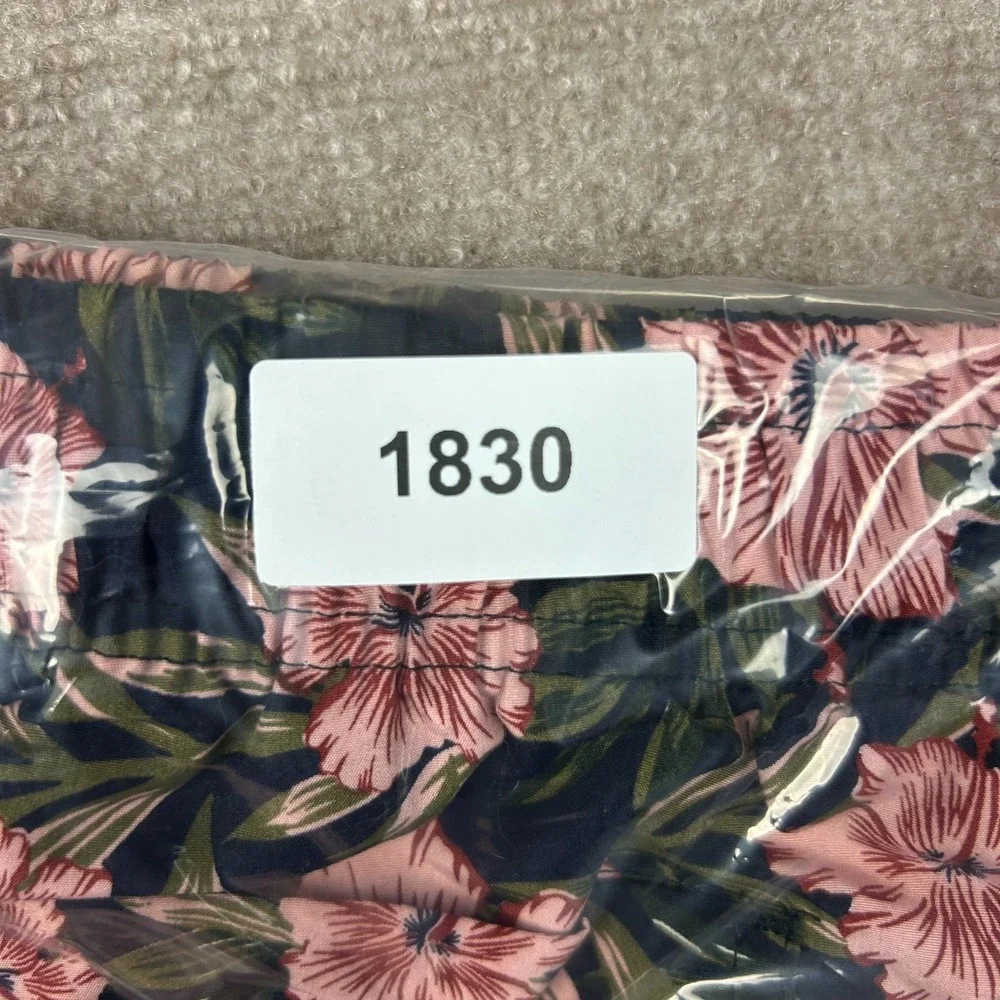 Refinery Republic Swim Shorts Men Medium Blue Floral Mesh Lined Drawstring Beach